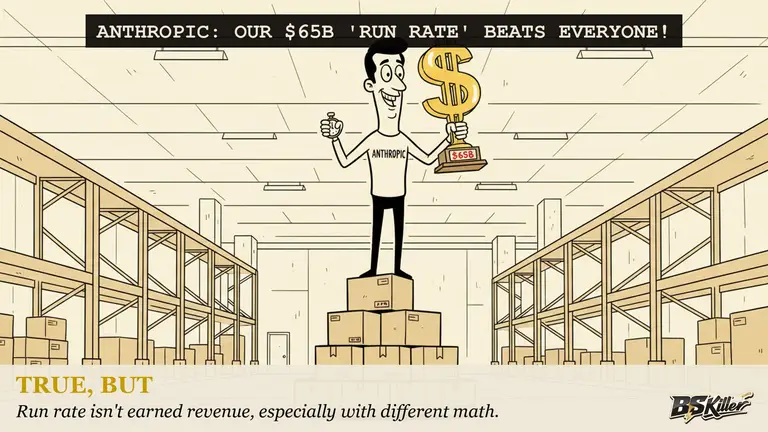 AI illustration for: Anthropic's revenue "run rate" just beat OpenAI's by $25 billion. The two companies don't even count revenue the same way, so nobody actually knows the real gap.