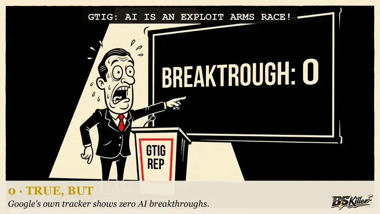 AI illustration for: At Black Hat, Google warned of AI-powered attackers. Google's own tracker counts the breakthroughs: zero.