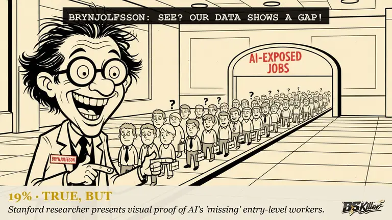AI illustration for: The paper everyone cites to prove AI is destroying entry-level jobs opens by saying it found no such thing.