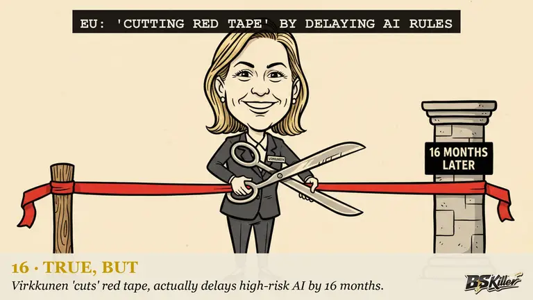AI illustration for: The EU delayed its AI Act's expensive rules by 16 months and called it cutting red tape.