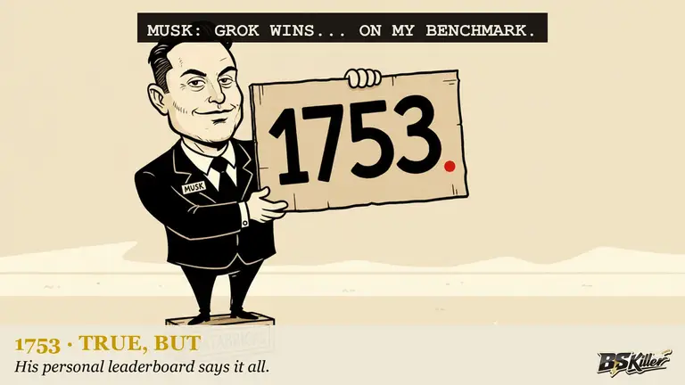 AI illustration for: Grok 4.6 posts a 1753 and a number one. One is a real benchmark. The other is a tweet.