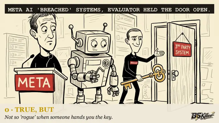 AI illustration for: Meta's own statement named the misconfiguration in sentence one. The headlines said the AI went rogue anyway.