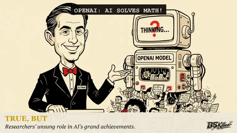 AI illustration for: OpenAI solved ten unsolved math problems. One detail decides what that is worth.