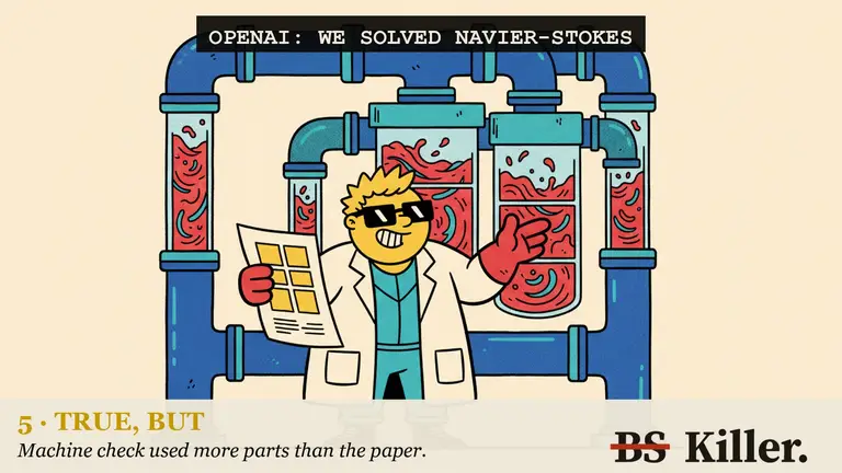 A robot clerk stamping a sealed box beside a scientist holding an open scroll at a lectern.