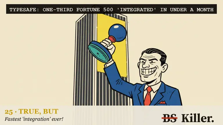 AI illustration for: TypeSafe says a third of the Fortune 500 use Jev. Its lead investor, announcing the same round, says 25%.